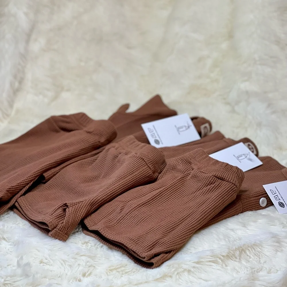 Hazelnut Hugs, Waffle Knit, Two-Piece Set - Picture 3 of 6